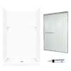 stone 72.5-in x 48-in x 32-in 5-Piece Alcove Shower Kit in White