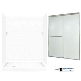 STP326L010-M58570NR 72.5-in x 60-in x 32-in 5-Piece Alcove Shower Kit in White