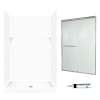 stone 72.5-in x 48-in x 34-in 5-Piece Alcove Shower Kit in White