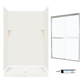 STP3448018-M46570NC 72.5-in x 48-in x 34-in 5-Piece Alcove Shower Kit in Bisque
