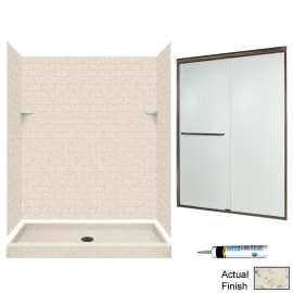 STP3460-M58570BR 72.5-in x 60-in x 34-in 5-Piece Alcove Shower Kit
