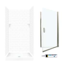 STP3636010-M34570NC 72.5-in x 36-in x 36-in 5-Piece Alcove Shower Kit in White