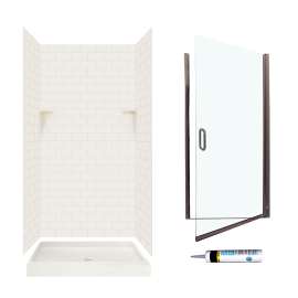 STP3636018-M34570BC 72.5-in x 36-in x 36-in 5-Piece Alcove Shower Kit in Bisque