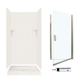 STP3636018-M34570NC 72.5-in x 36-in x 36-in 5-Piece Alcove Shower Kit in Bisque