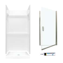 Veritek SVP3232010-M28570NC 73.25-in x 32-in x 32-in 3-Piece Alcove Shower Kit in White