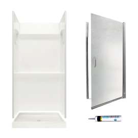SVP3232-M28570CR 73.25-in x 32-in x 32-in 3-Piece Alcove Shower Kit