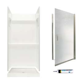 SVP3232-M28570NR 73.25-in x 32-in x 32-in 3-Piece Alcove Shower Kit