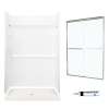 Veritek SVP3448010-M44570NC 73.25-in x 48-in x 34-in 3-Piece Alcove Shower Kit in White