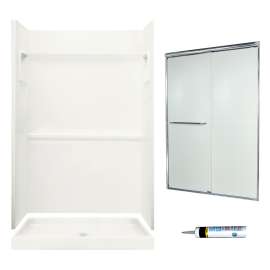 SVP3448-M44570CR 73.25-in x 48-in x 34-in 3-Piece Alcove Shower Kit