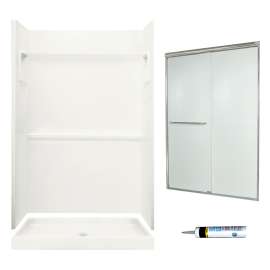 SVP3448-M44570NR 73.25-in x 48-in x 34-in 3-Piece Alcove Shower Kit