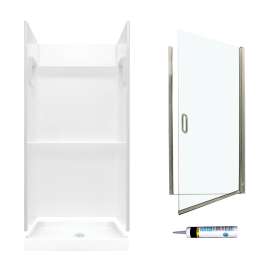 Veritek SVP3636010-M32570NC 73.25-in x 36-in x 36-in 3-Piece Alcove Shower Kit in White
