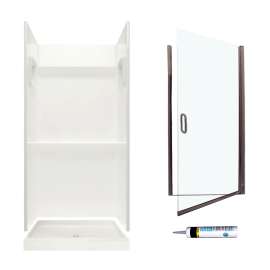 Veritek 36-in x 36-in x 73.25-in 3-Piece Alcove Shower Kit