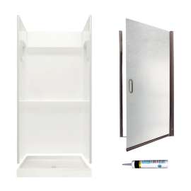 SVP3636-M32570BR Veritek 73.25-in x 36-in x 36-in 3-Piece Alcove Shower Kit