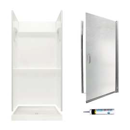 SVP3636-M32570CR 73.25-in x 36-in x 36-in 3-Piece Alcove Shower Kit