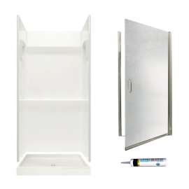 SVP3636-M32570NR 73.25-in x 36-in x 36-in 3-Piece Alcove Shower Kit