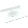 Solid Surface 19-in x 17-in Integral Single Sink Bathroom Vanity Top in White