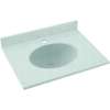 Solid Surface 19-in x 17-in Integral Single Sink Bathroom Vanity Top in Tahiti Gray