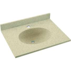 Solid Surface 25-in x 19-in Integral Single Sink Bathroom Vanity Top