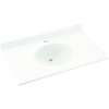 Solid Surface 37-in x 19-in Integral Single Sink Bathroom Vanity Top in Tahiti White