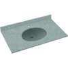 Solid Surface 55-in x 22-in Integral Single Sink Bathroom Vanity Top in Gray Granite
