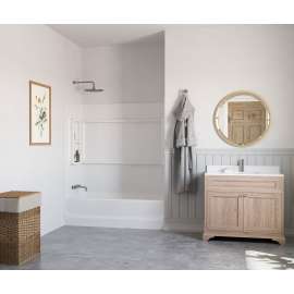 30 x 60 x 60 Veritek(TM) Smooth Direct to Stud Tub Wall Kit in White, BA03060.010