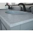 Chesapeake 22 x 61 Double Bowl Vanity Top in Ash Gray, CH022612B.203