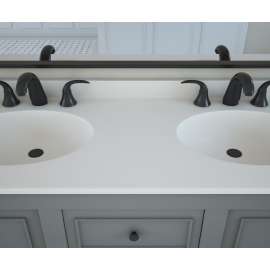 Chesapeake 22 x 73 Double Bowl Vanity Top in White, CH022732B.010