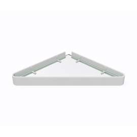 White Metal and Glass Corner Shelf, CNRSHELF.001