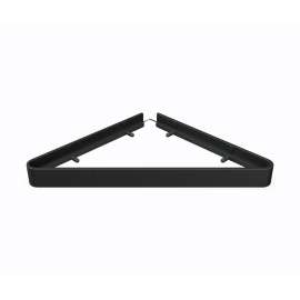 Black Metal and Glass Corner Shelf, CNRSHELF.002