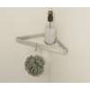 Odile Suite Corner Shelf with Clear Glass in Brushed Chrome, CNRSHELF.003