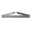 Odile Suite Corner Shelf with Clear Glass in Brushed Chrome, CNRSHELF.003