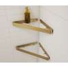 Odile Suite Corner Shelf with Clear Glass in Brushed Gold, CNRSHELF.004