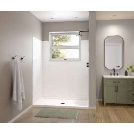 Novaline 36 x 48 x 72 Subway Tile Glue up Wall Kit in White, EXNST4836.900