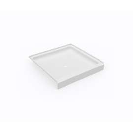 36 x 36 Swanstone(R) Alcove Shower Pan with Center Drain in White, EXSF03636MD.010