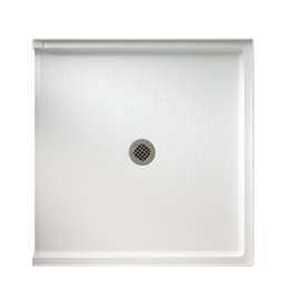 37 x 38 Veritek(TM) Alcove Shower Pan with Center Drain in White, FF03738MD.010