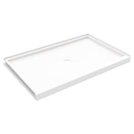 ANSI B Veritek Alcove Shower Base with Center Drain in White, FF03860ND.010