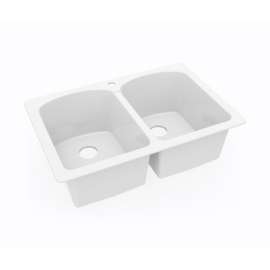 22 x 33 Swanstone(R) Dual Mount Double Bowl Sink in White, KS02233LB.010