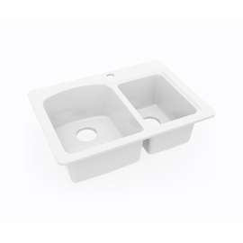 18 x 25 Swanstone(R) Dual Mount Double Bowl Sink in White, KS02518DB.010