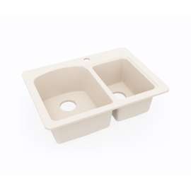 KSDB-2518 18 x 25 Swanstone(R) Dual Mount Double Bowl Sink in Tahiti White