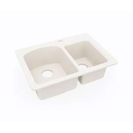 KSDB-2518 18 x 25 Swanstone(R) Dual Mount Double Bowl Sink in Bisque