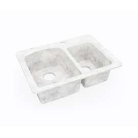 KSDB-2518 18 x 25 Swanstone(R) Dual Mount Double Bowl Sink in Ice