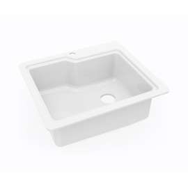 22 x 25 Swanstone(R) Dual Mount Single Bowl Sink in White, KS02522SB.010