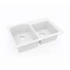 22 x 33 Swanstone(R) Dual Mount Double Bowl Sink in White, KS03322DB.010