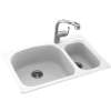 22 x 33 Swanstone(R) Dual Mount Double Bowl Sink in White, KS03322LS.010