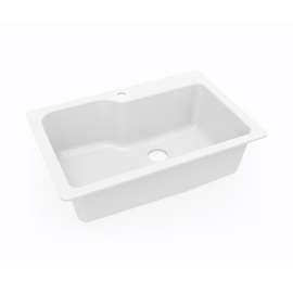 22 x 33 Swanstone(R) Dual Mount Single Bowl Sink in White, KS03322SB.010