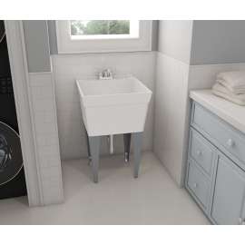 22 x 24 Veritek(R) Floor Mount Single Bowl Laundry Tub in White, MF0000FM.900