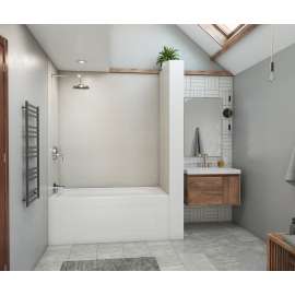 MSMK72-3462 34 x 62 x 72 Swanstone(R) Modern Subway Tile Glue up Tub Wall Kit in Birch
