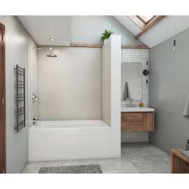 MSMK72-4262 42 x 62 x 72 Swanstone(R) Modern Subway Tile Glue up Bathtub and Shower Wall Kit in Birch
