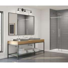 MSMK84-3442 34 x 42 x 84 Swanstone(R) Modern Subway Tile Glue up Shower Wall Kit in Ash Gray
