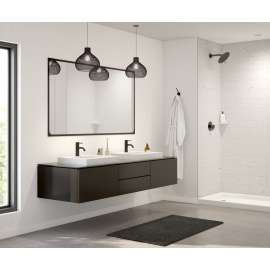 MSMK84-3650 36 x 50 x 84 Swanstone(R) Modern Subway Tile Glue up Shower Wall Kit in Carrara